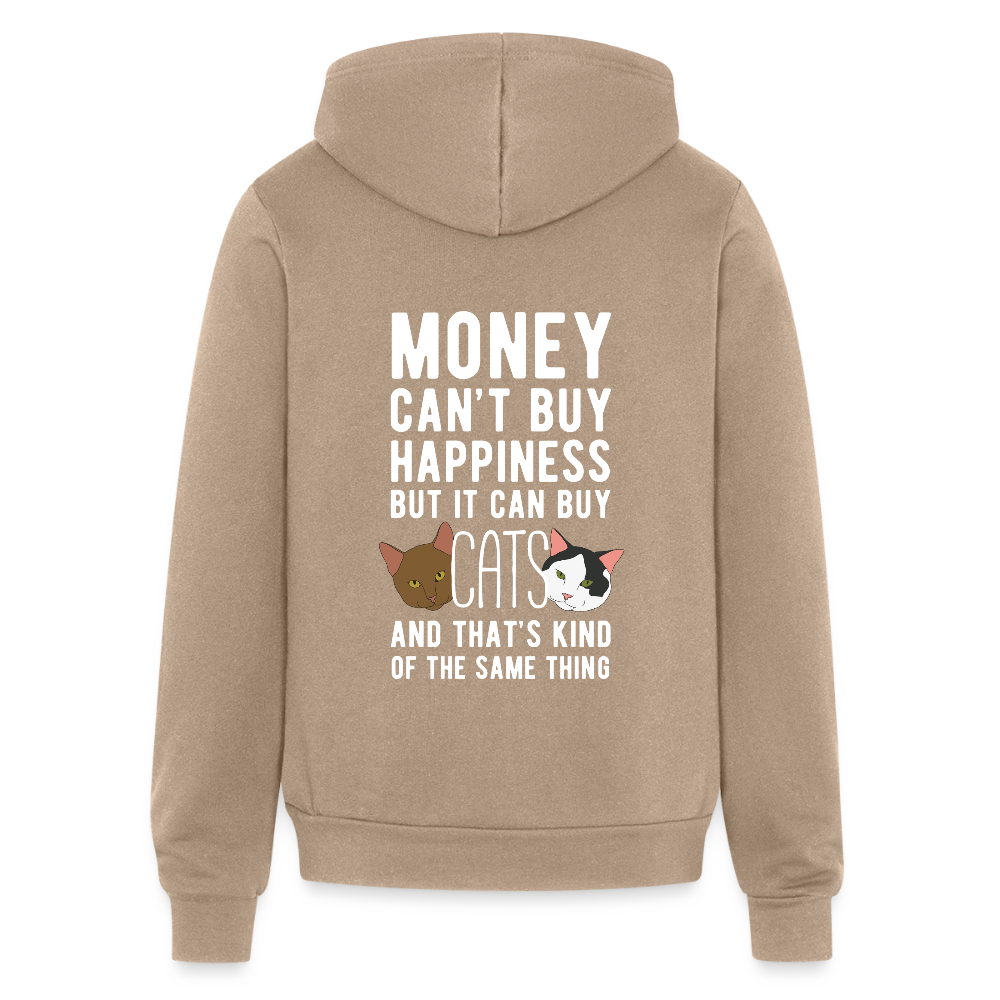 Money can't buy happiness, but it can buy cats and that's kind of the same thing Gildan Heavy Blend Adult Zip Hoodie - tan