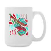 Jazz White Mug, Birthday Present, Christmas Gift, Personalized White Mug, Cool Jazz Gift Coffee/Tea Mug 15 oz - white