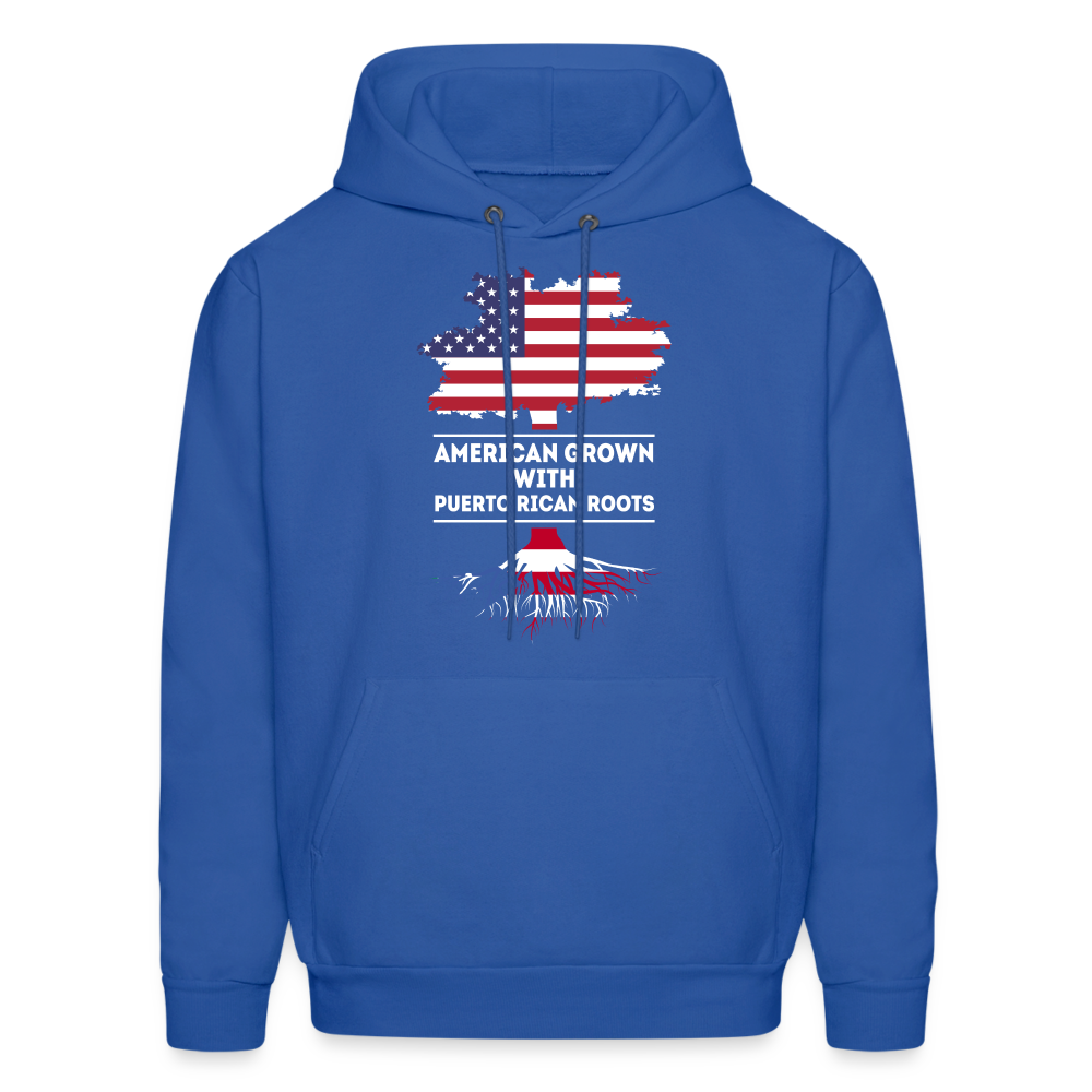 S00375  Puerto Rican Roots Hoodie - American Grown with puerto rican roots Men's Hoodie - royal blue