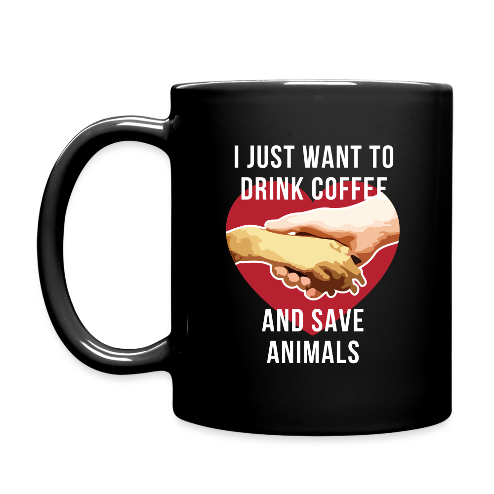 SB10247 Mug Vet Tech gifts Veterinarian mug I just want to drink coffee and save animals mug -Vet Nurse coffee mug Veterinary coffee cup Black(11oz) - black