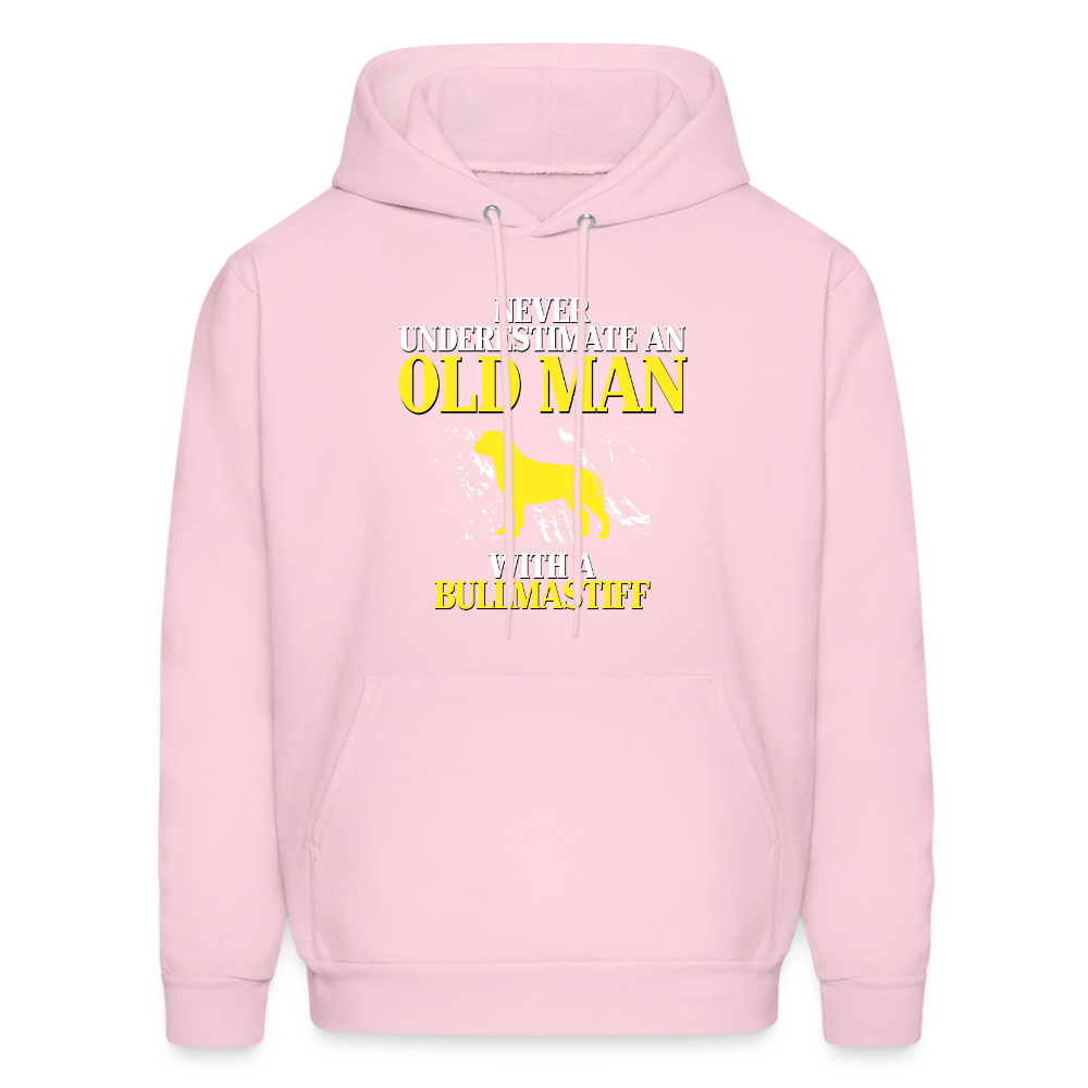 Never underestimate an old man with a Bullmastiff Unisex Hoodie - pale pink