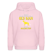 Never underestimate an old man with a Bullmastiff Unisex Hoodie - pale pink