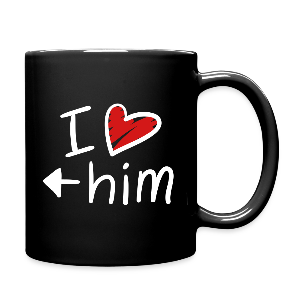 Black Mug for couples - I love him - black