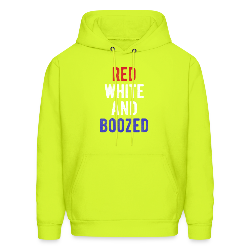 Patriot Red white and boozed  S00051 Men's Hoodie - safety green