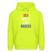 Patriot Red white and boozed  S00051 Men's Hoodie - safety green