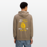 S00188 She's beauty, she's grace, she'll punch you in the face Unisex Zip Hoodie Boxing Gift - cinder