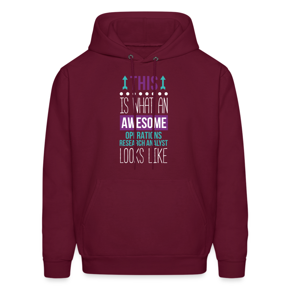 This is what an awesome Operations research analyst looks like  S00069 Men's Hoodie - burgundy