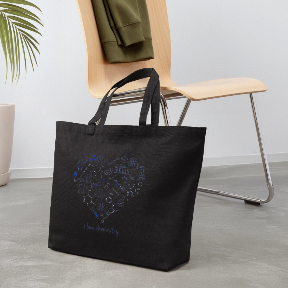 I love chemistry heart design Tote Bag - black