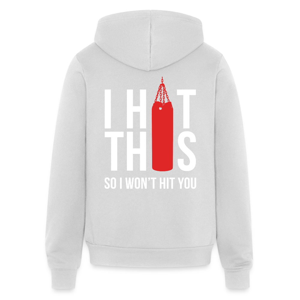 S00187  I hit this, so I won't hit you Unisex Zip Hoodie Boxing GiftUnisex Full Zip Hoodie - silver