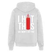 S00187  I hit this, so I won't hit you Unisex Zip Hoodie Boxing GiftUnisex Full Zip Hoodie - silver