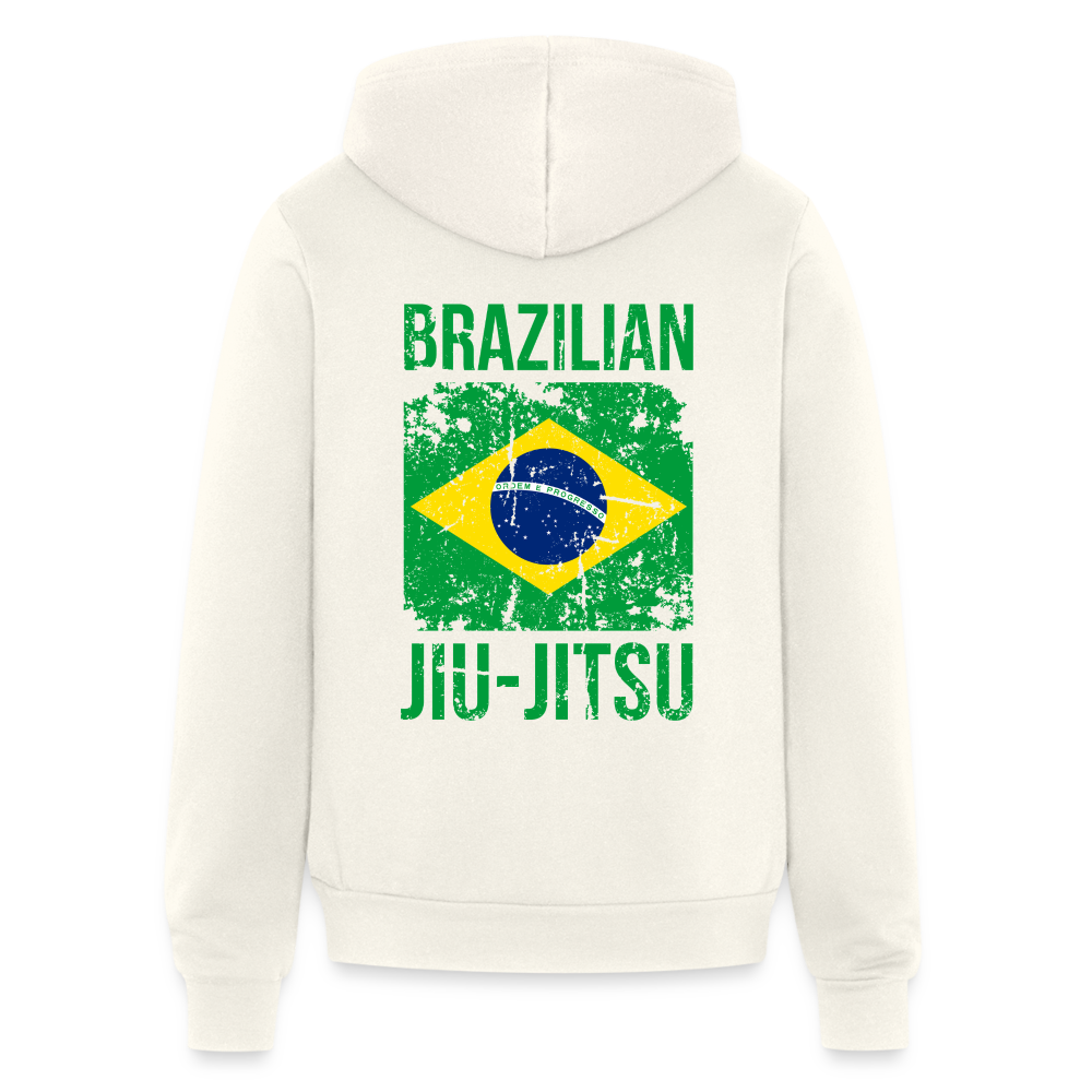 Brazilian Jiu Jitsu Flag Gildan Heavy Blend Adult Zip Hoodie - vintage white