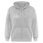 S00211 Sometimes I wonder if my bike is thinking about me too  with bicycle Men's Zip Hoodie - heather gray