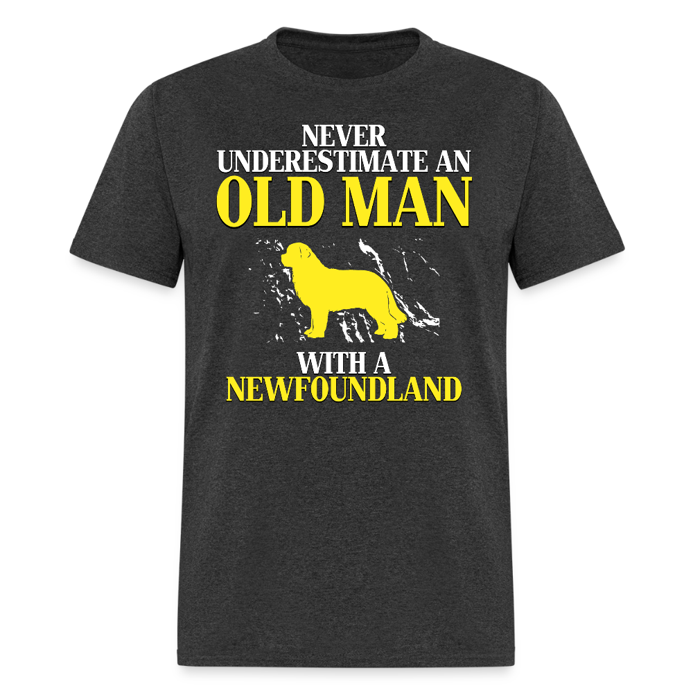 K00707  Personalizable Newfoundland Gift, Never underestimate an old man with a Newfoundland, Grandpa t Unisex Classic T-Shirt - heather black