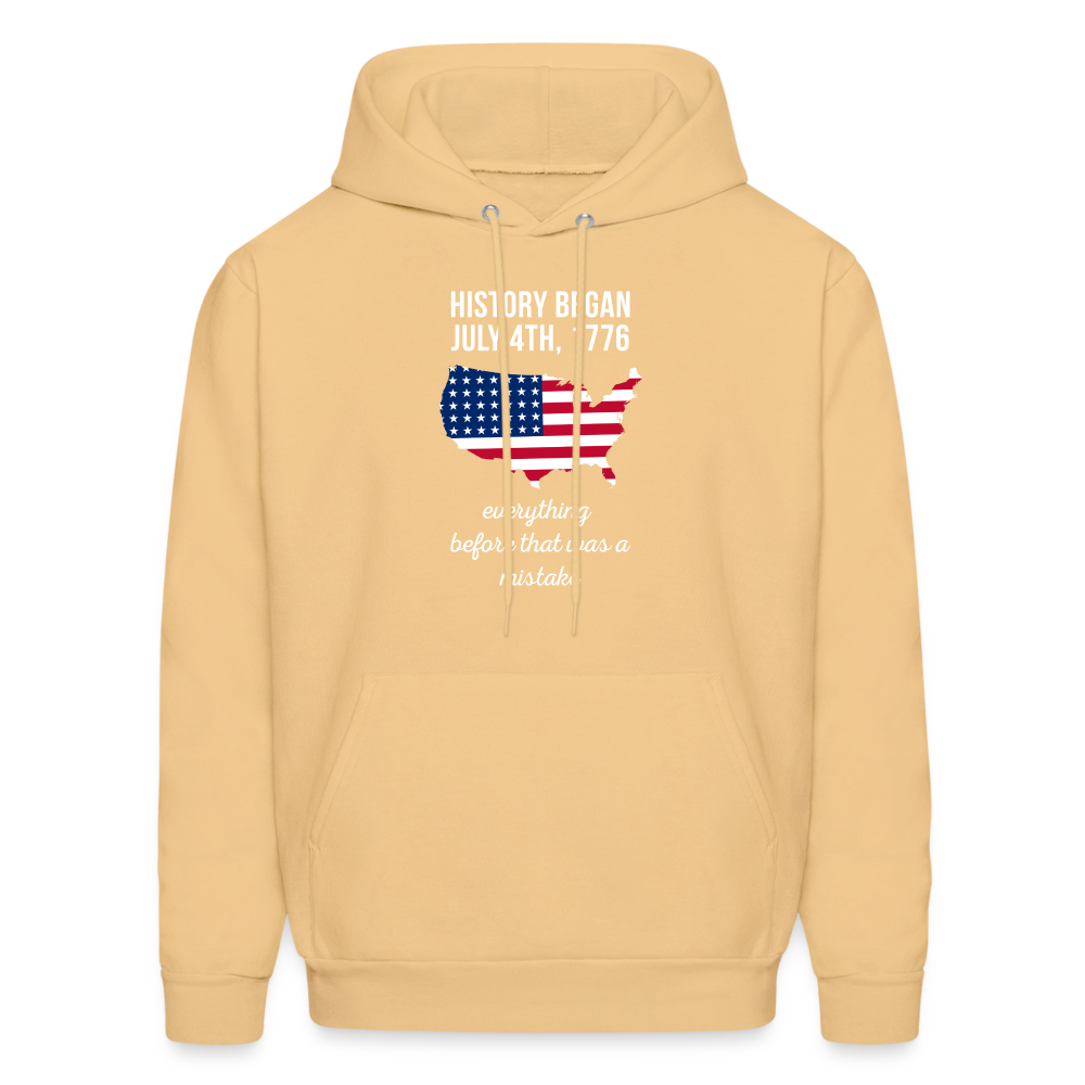 Patriot History began July 4th, 1776, everything before that was a mistake  S00055 Men's Hoodie - light gold 