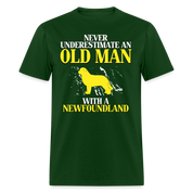 K00707  Personalizable Newfoundland Gift, Never underestimate an old man with a Newfoundland, Grandpa t Unisex Classic T-Shirt - forest green