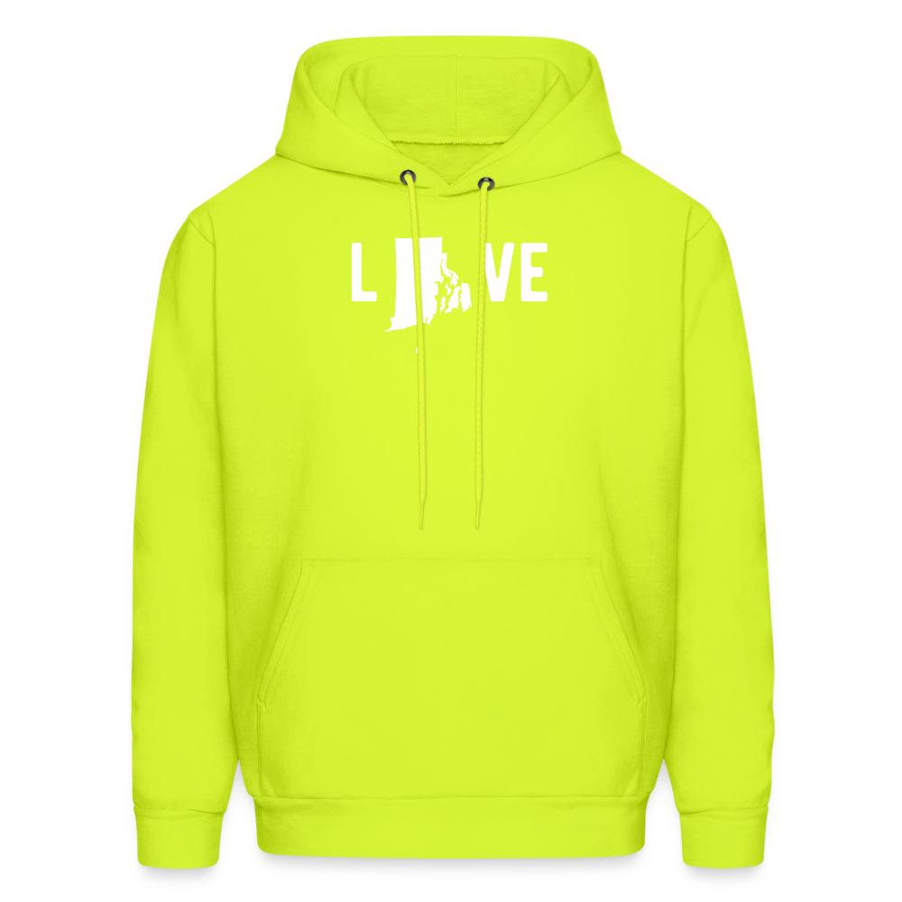 S00039 Rhode Island - Love Men's Hoodie - safety green