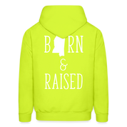 S00024 Mississippi Born & raised  Men's Hoodie - safety green