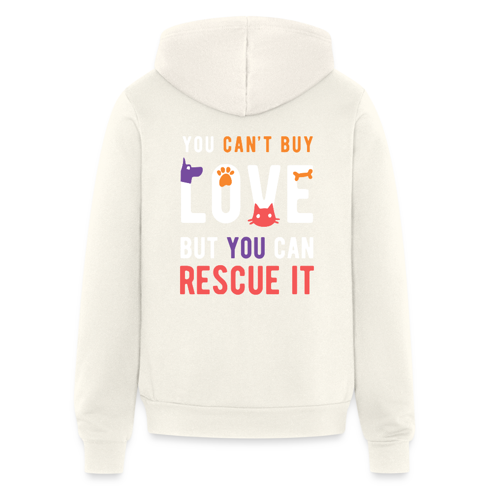 You can't buy love, but you can rescue it Zip Hoodie S00060 - vintage white