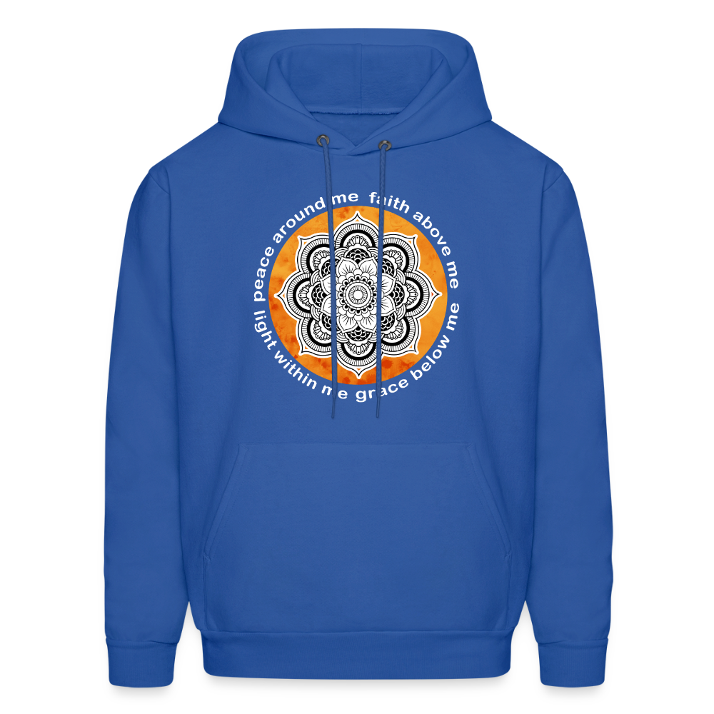 Buddhist Hoodie - Peace around me, face above me, light within me, grace below me Crewneck Gift - royal blue