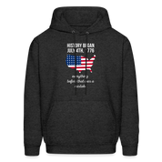 Patriot History began July 4th, 1776, everything before that was a mistake  S00055 Men's Hoodie - charcoal grey