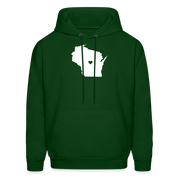 S00049Wisconsin - Love Men's Hoodie - forest green