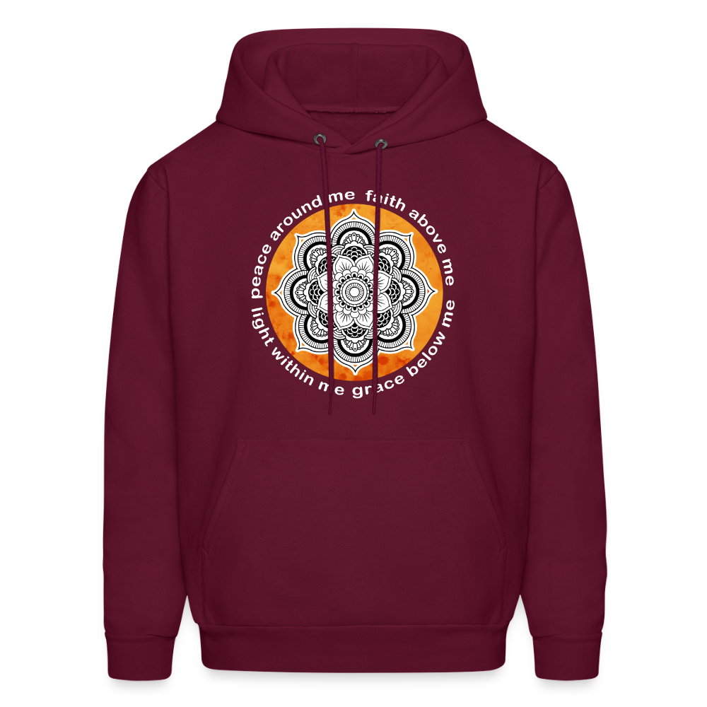Buddhist Hoodie - Peace around me, face above me, light within me, grace below me Crewneck Gift - burgundy