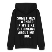 S00211 Sometimes I wonder if my bike is thinking about me too Men's Zip Hoodie - black