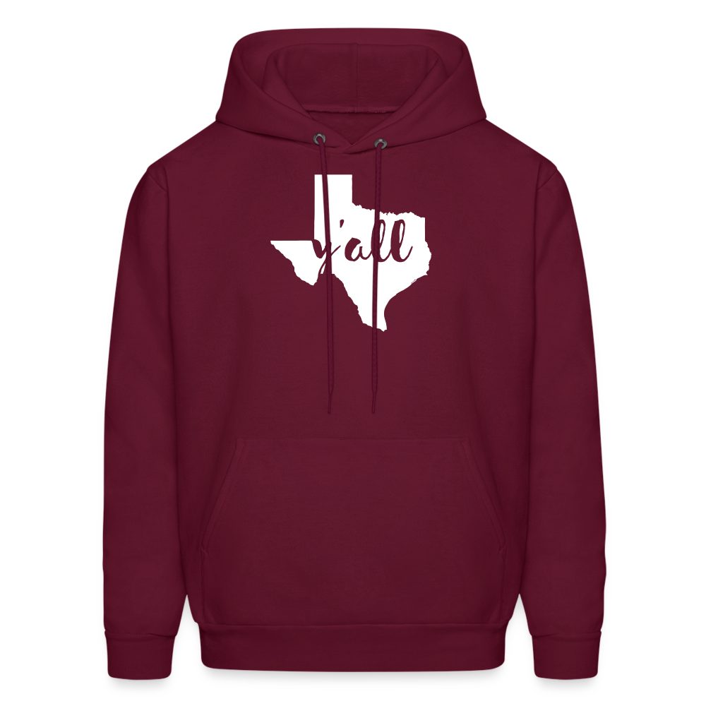 S00043 Texas -Y'all  Men's Hoodie - burgundy