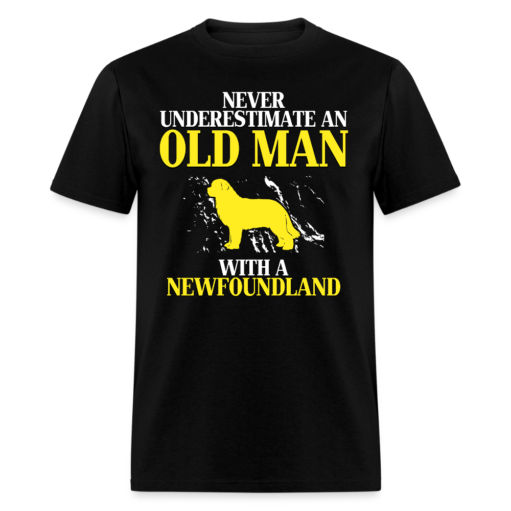 K00707  Personalizable Newfoundland Gift, Never underestimate an old man with a Newfoundland, Grandpa t Unisex Classic T-Shirt - black
