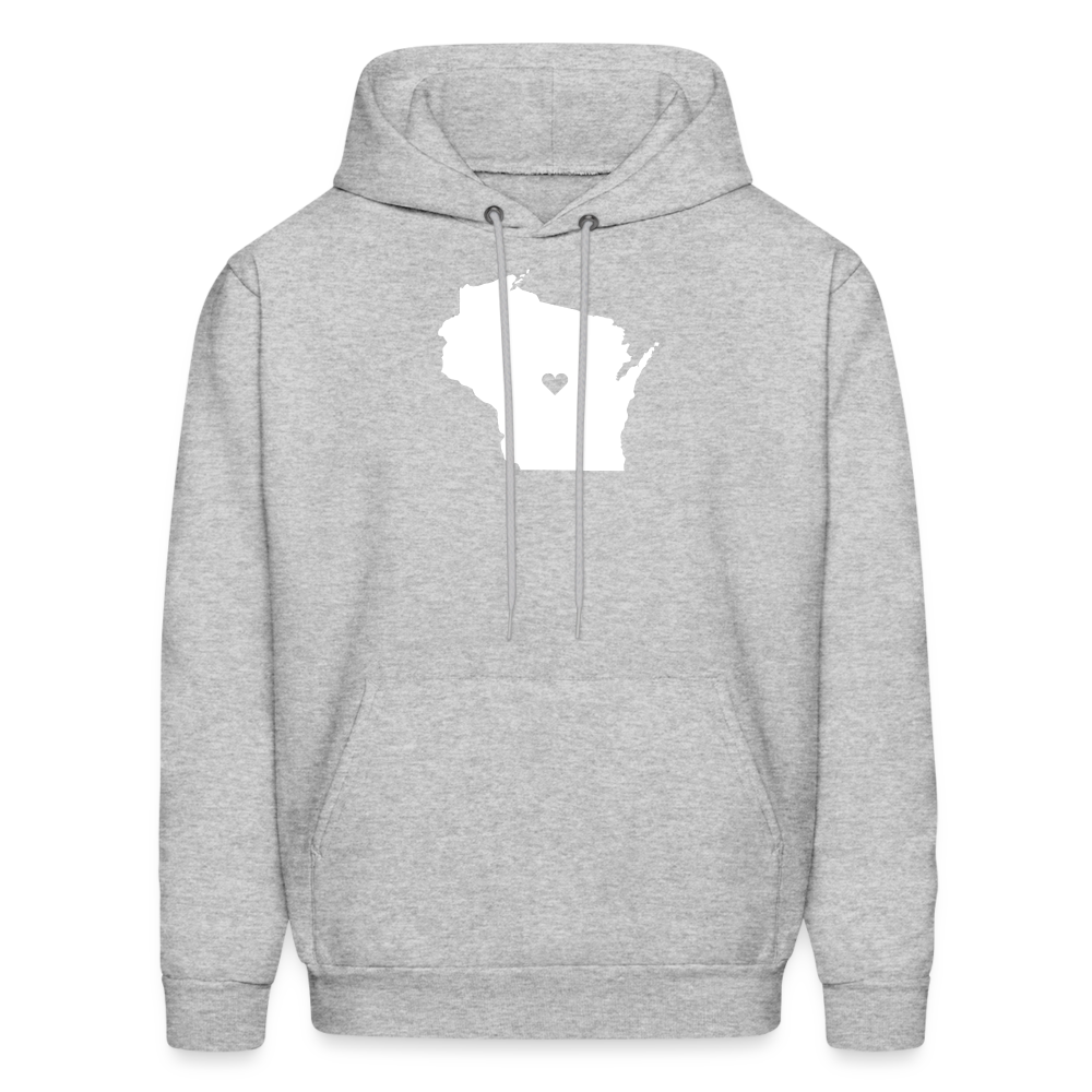 S00049Wisconsin - Love Men's Hoodie - heather gray