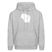 S00049Wisconsin - Love Men's Hoodie - heather gray