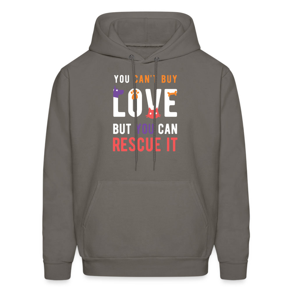 Animal Rescue Hoodie - You can't buy love, but you can rescue it  S00060 Men's Hoodie - asphalt gray