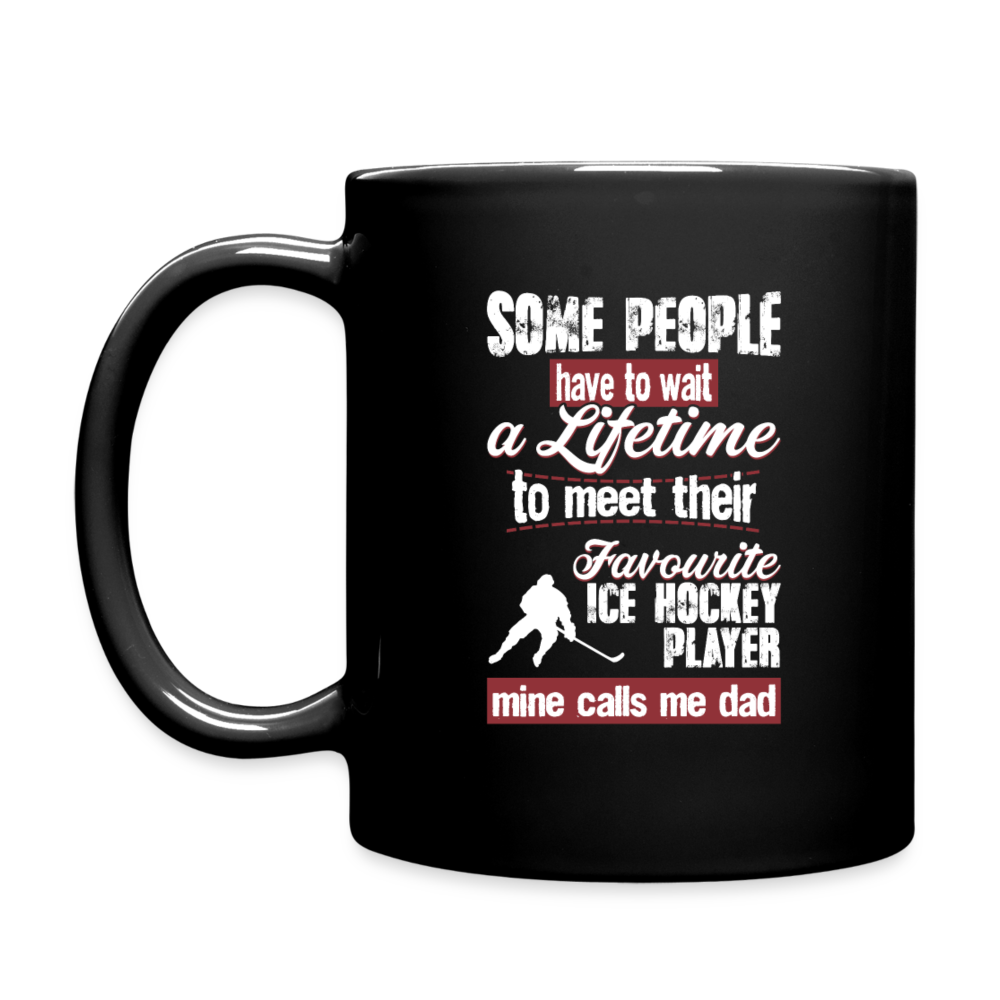 Ice Hockey Player Gift.Black Mug Father's Day gift.Cramic Coffee Mug, Ice Hockey Christmas Gift, Birthday Gift for Ice Hockey player parent. Full Color Mug - black