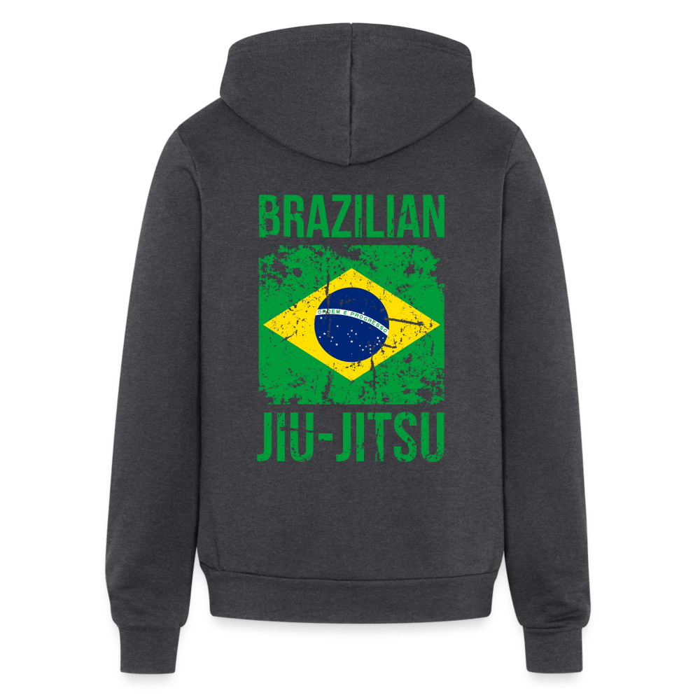 Brazilian Jiu Jitsu Flag Gildan Heavy Blend Adult Zip Hoodie - charcoal grey