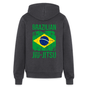 Brazilian Jiu Jitsu Flag Gildan Heavy Blend Adult Zip Hoodie - charcoal grey