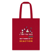 Chemistry jokes new design 2025 tote bag - red