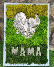 A mother's embras Eternal painting with scandinavian moss”
