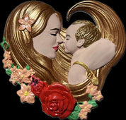 A mother's embras Eternal painting with scandinavian moss”