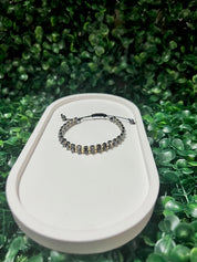 Hematite Pyramid Bead Bracelet | Handmade Black & Gold Adjustable Bracelet | Grounding Jewelry for Him or Her