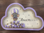 🌙✨ Personalized Cloud Night LED Lamp with Elephant Balloon ✨🌙