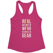 S00221 Firefighter Real Women wear Bunker Gear Gift, Birthday Present, Racerback, Tank Top, Summer Apparel