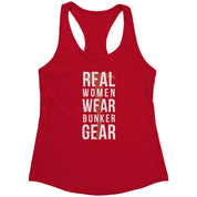 S00221 Firefighter Real Women wear Bunker Gear Gift, Birthday Present, Racerback, Tank Top, Summer Apparel