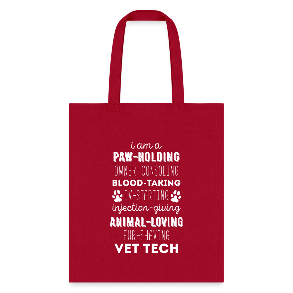 I am a paw-holding Tote Bag - red