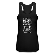 I wear black when I work out, it's like a funeral for my fat Women’s Performance Racerback Tank Top - black