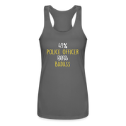 49% Police officer, Badass Women’s Performance Racerback Tank Top - charcoal