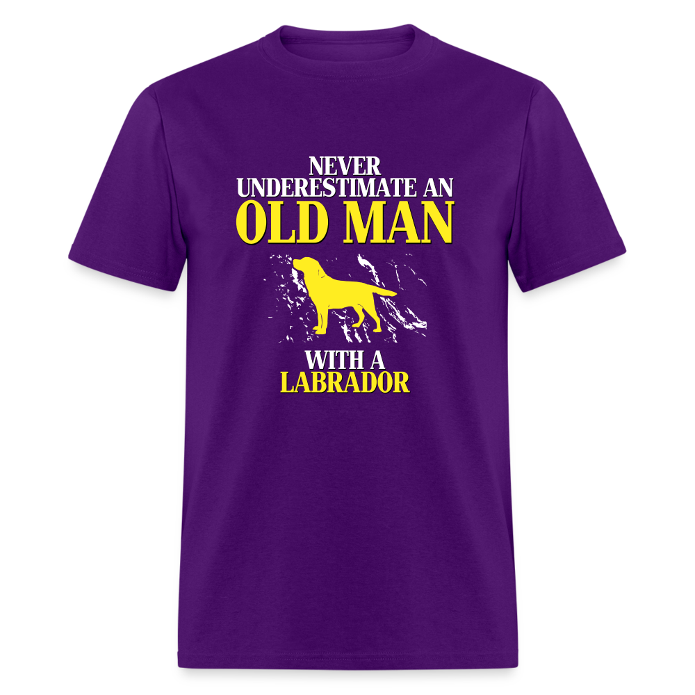 Never underestimate an old man with a Labrador Unisex Classic T-Shirt - purple