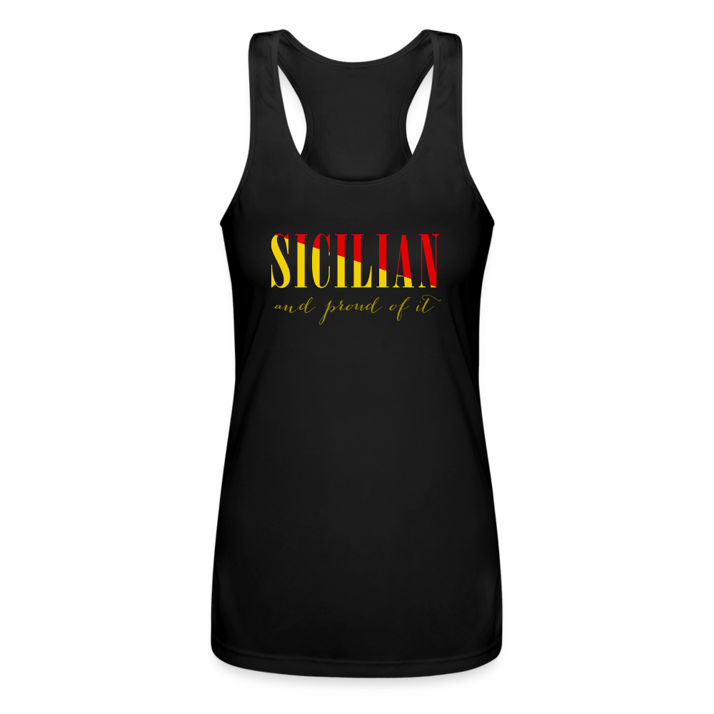 Sicilian and proud of it Women’s Performance Racerback Tank Top - black