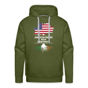 Irish Roots Hoodie - American Grown Irish Roots Hoodie - American Grown with irish roots Premium Hoodie - olive green