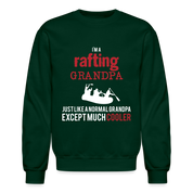 Rafting Hoodie - I&#39;m a rafting grandpa just like a normal grandpa except much cooler, Father&#39;s Day Gift Personalizable Rafting Hoodie - I'm a rafting grandpa just like a normal grandpa except much coolerCrewneck Sweatshirt - forest green
