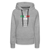 S00361 Women’s Premium Hoodie Italian Hoodie - I am an italian mom, just like a normal mom except much cooler Crewneck Gift - heather grey